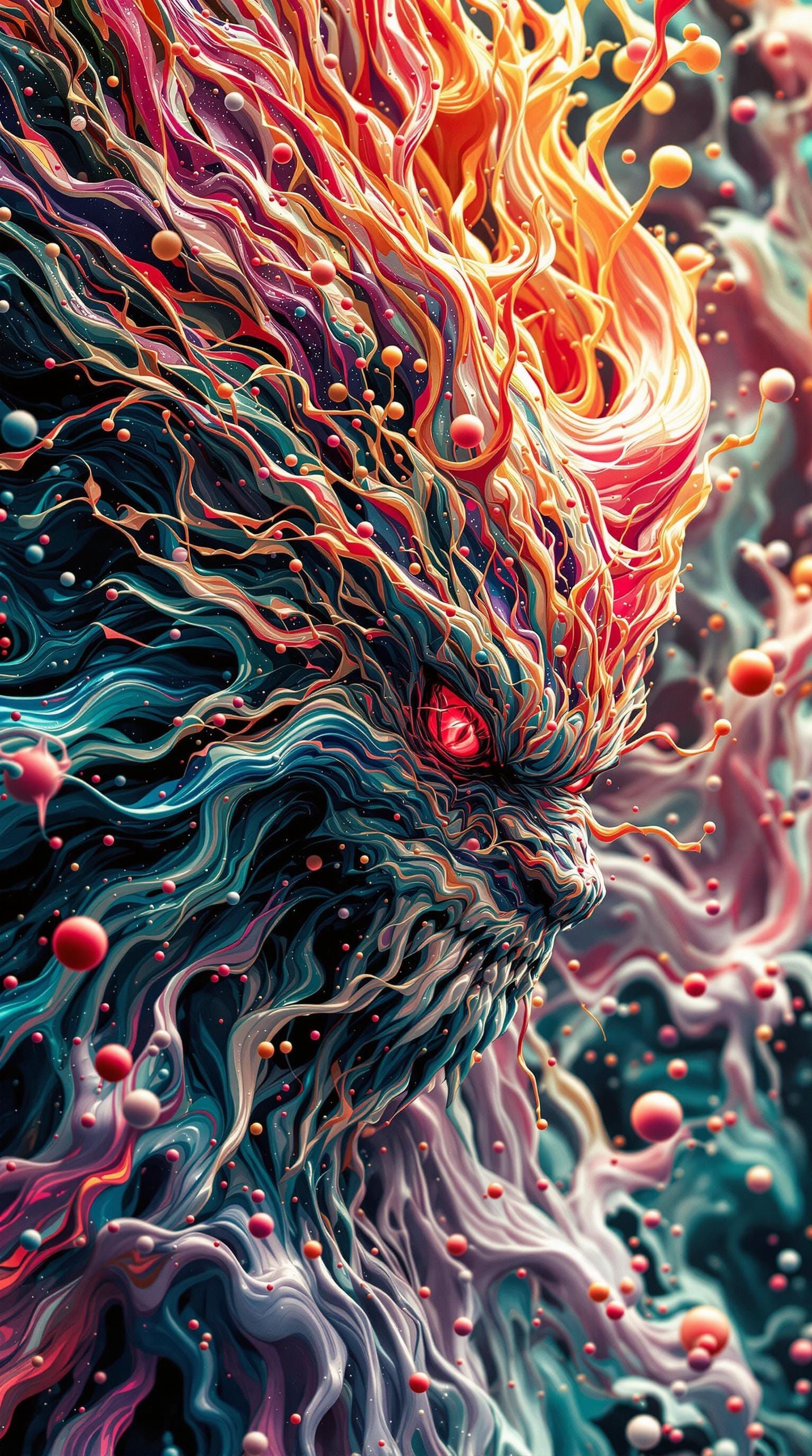 Psychedelic Glitch Demon in Hyper-Detailed 3D Render