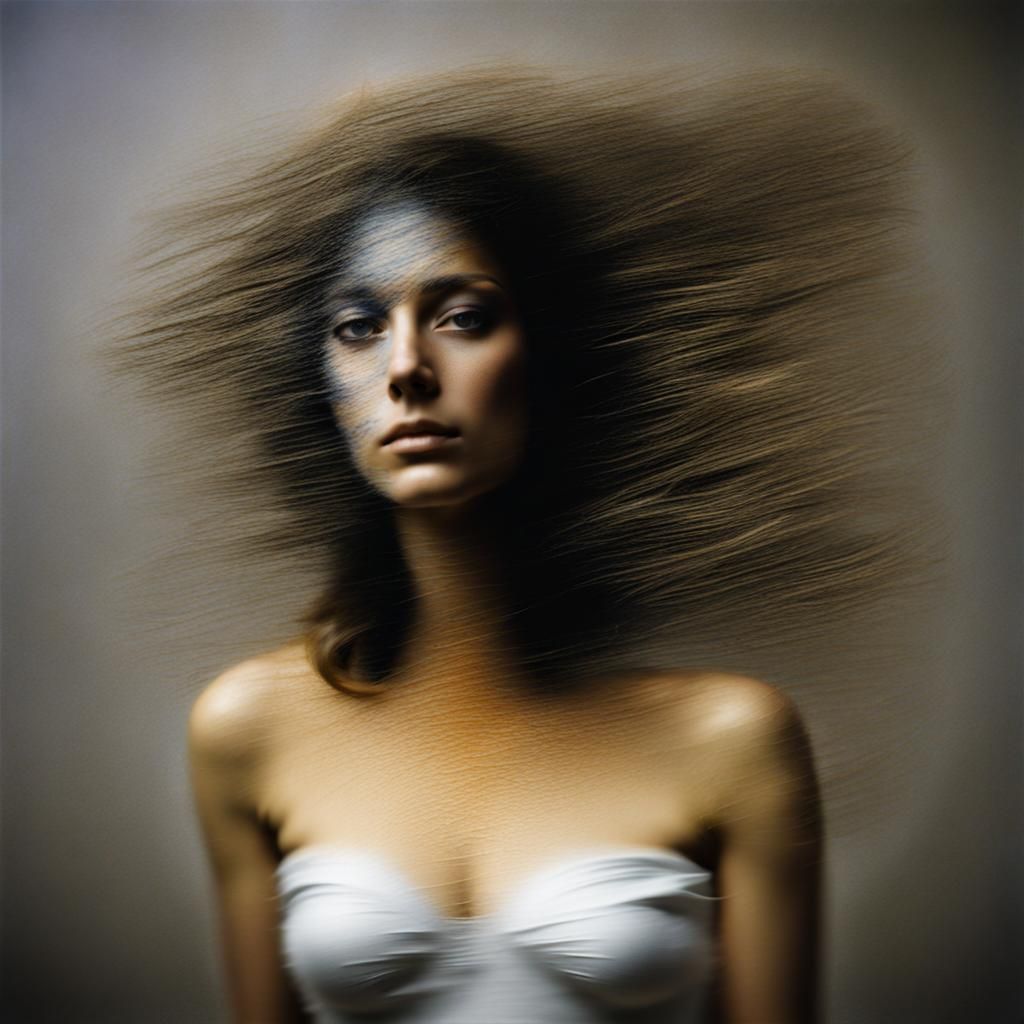 Abstract Heartbreak Portrait in Embossed Digital Color