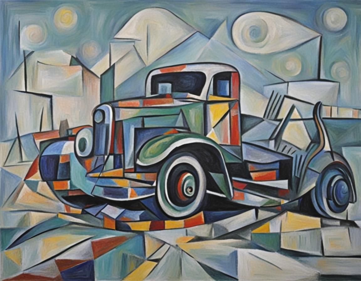 Abstract Portrait in Cubist Style