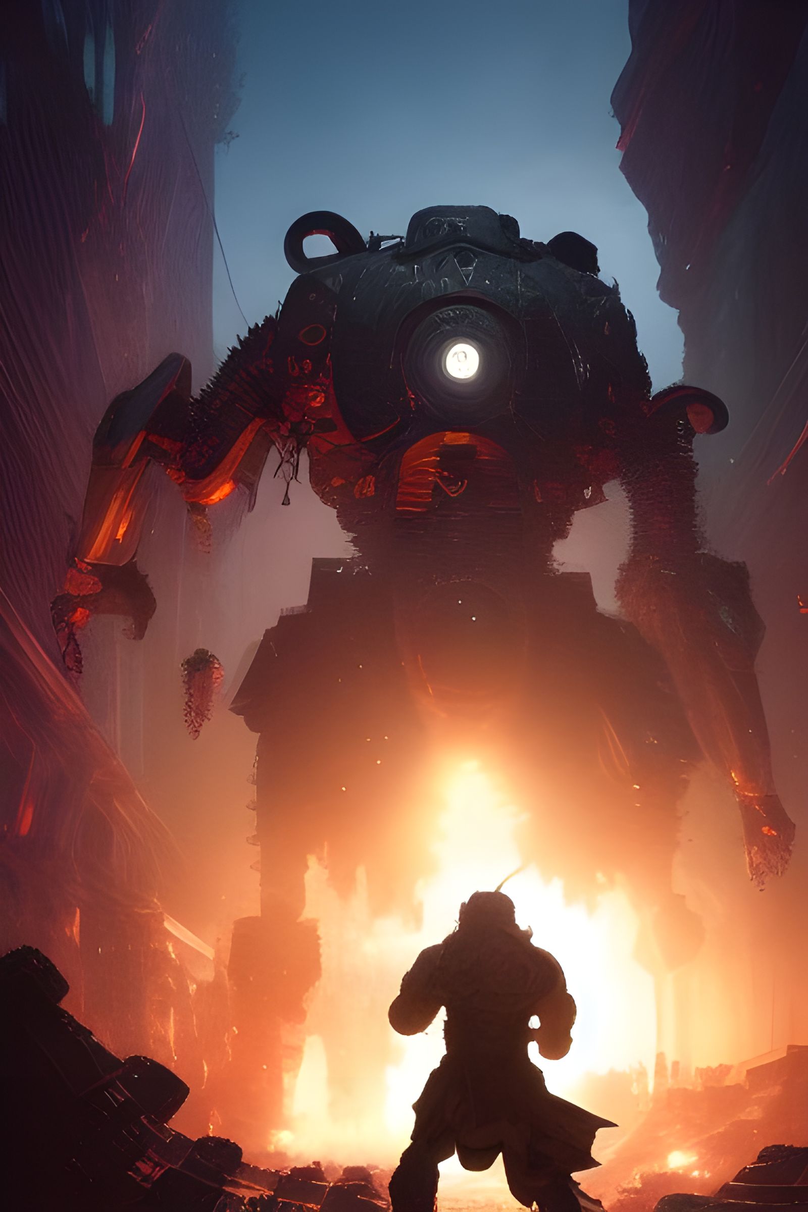Monsters and Robots Clash: Hyperdetailed Poster Art