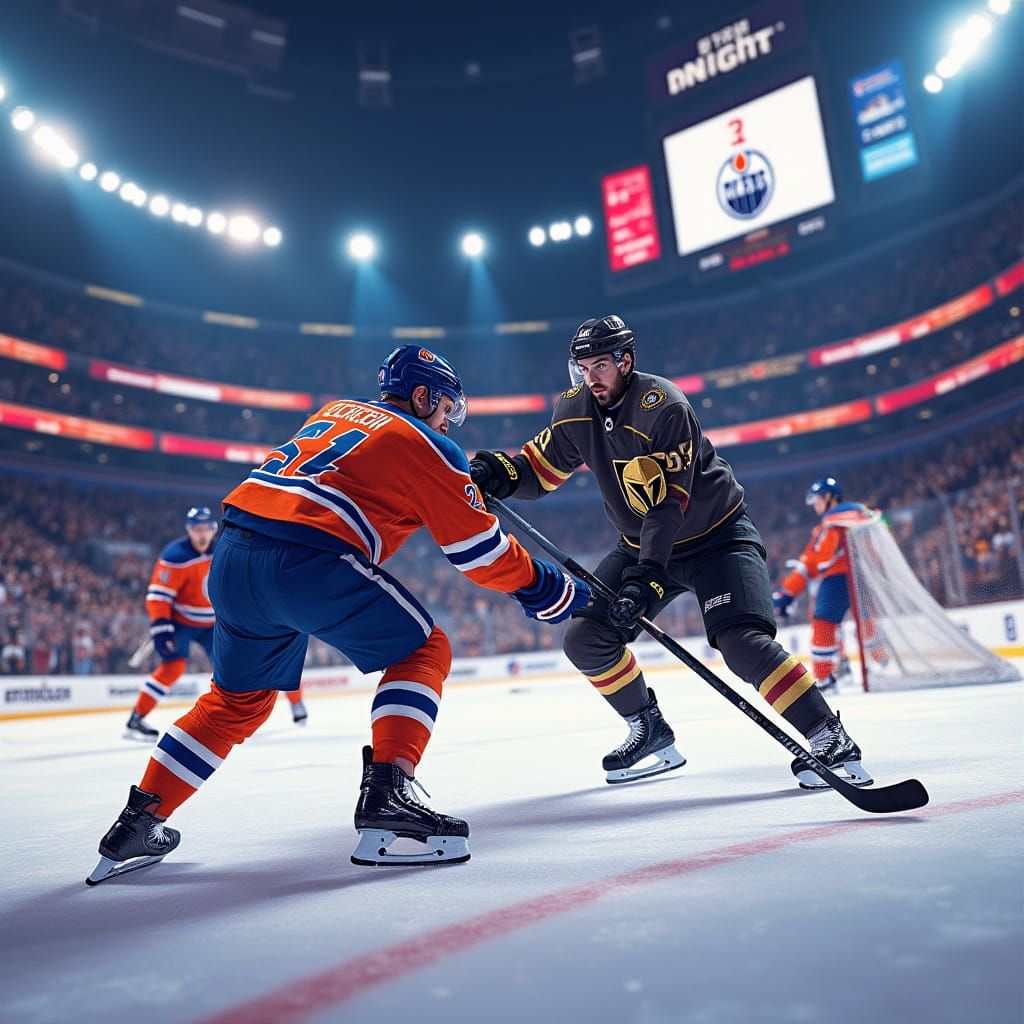 Oilers Score Against Golden Knights: Digital Painting