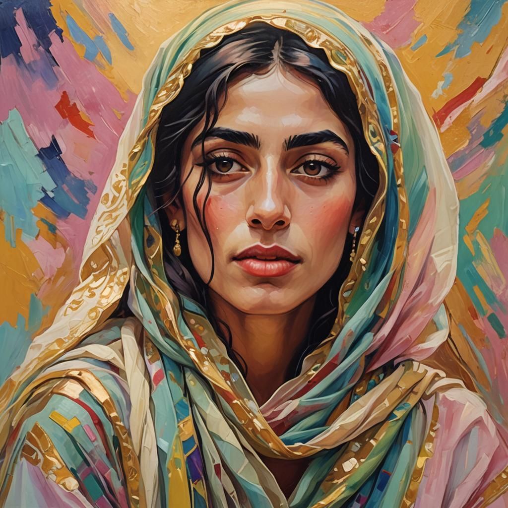 Fauvist Painting of Singer Yasmine Hamdan