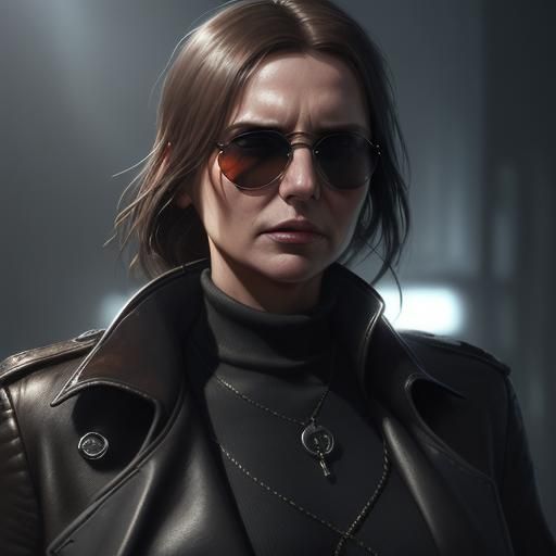 Female Liam Neeson Portrait in Hyperdetailed Style