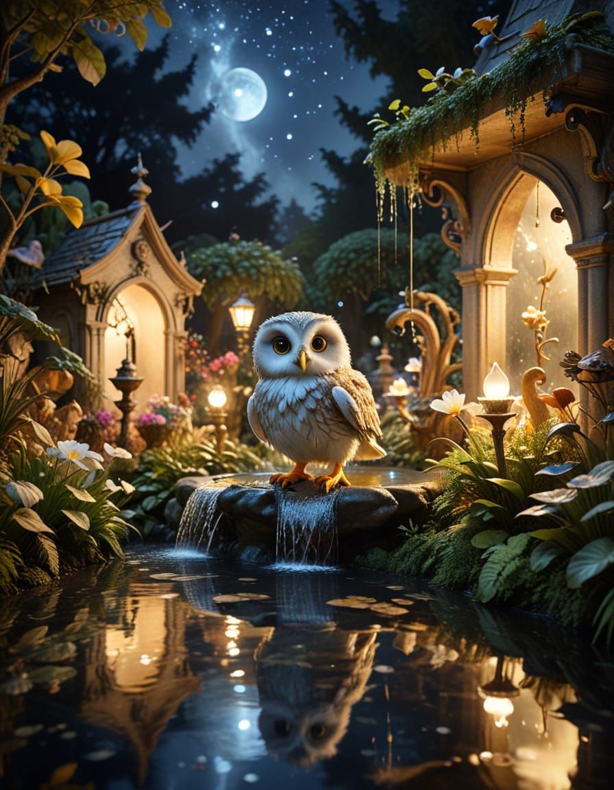 Bustling City Studio with Magical Forest Fountain