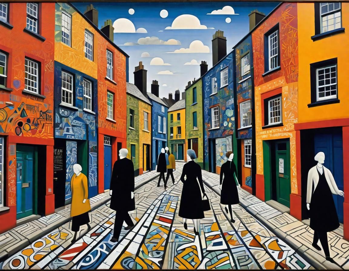 People in Colorful Graffiti Street Art