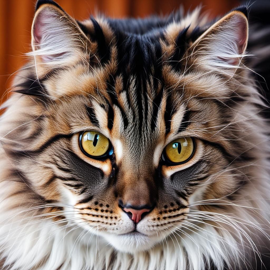 Furry Cat with Pretty Eyes
