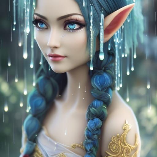 Ethereal Elf Girl Portrait in Fantasy Art Style