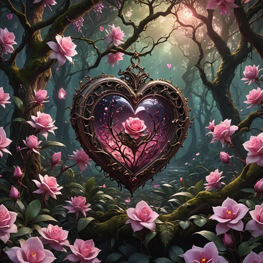 Heart of the Nocturnal Grove: Rose Jewel