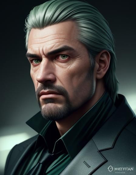 Stern Portrait in Futuristic Interrogation Room