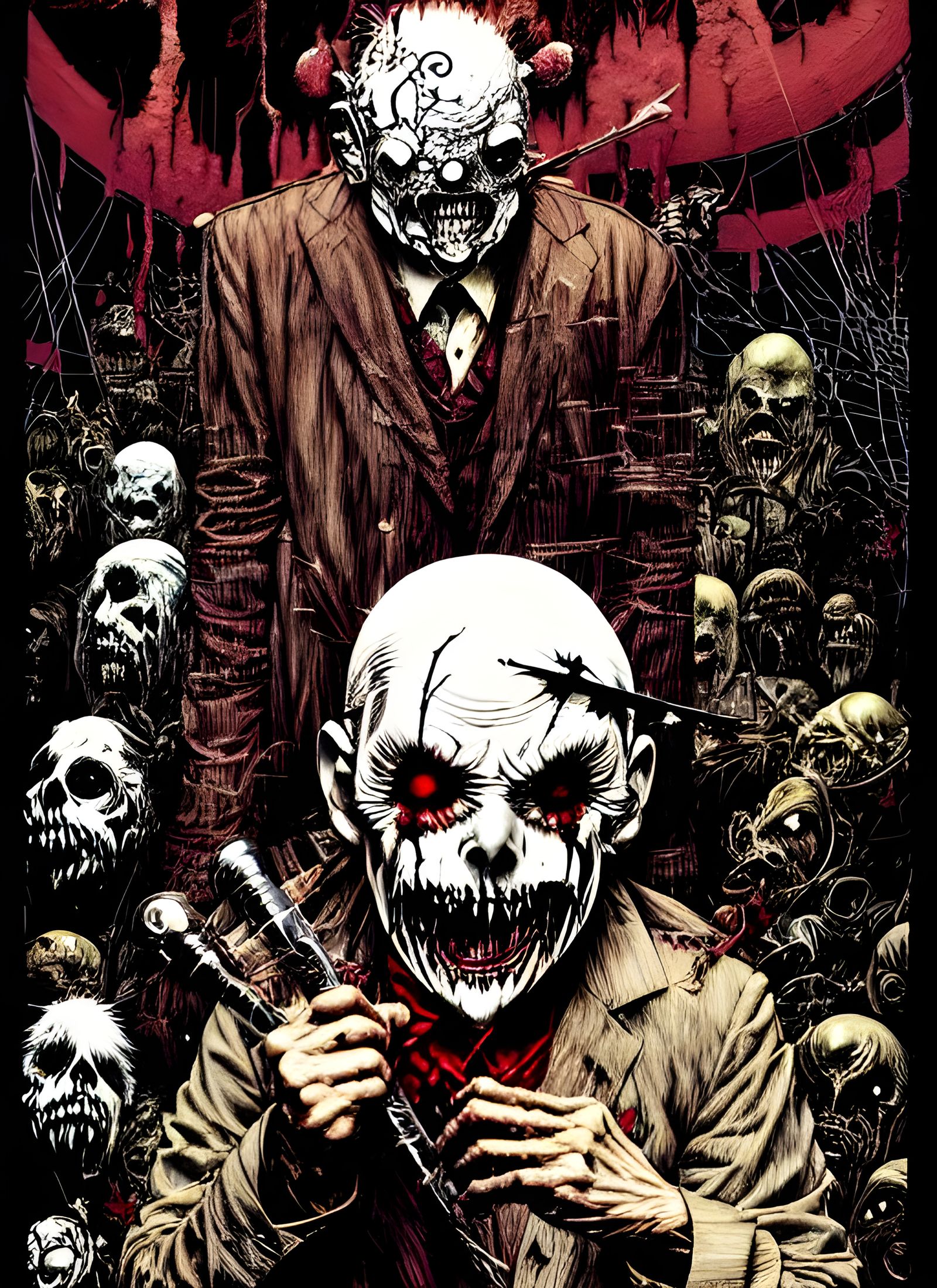 Sinister Chibi Horror Character in Cartoonish Style