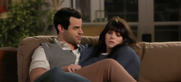 Nick and Jess Cuddling in New Girl Loft