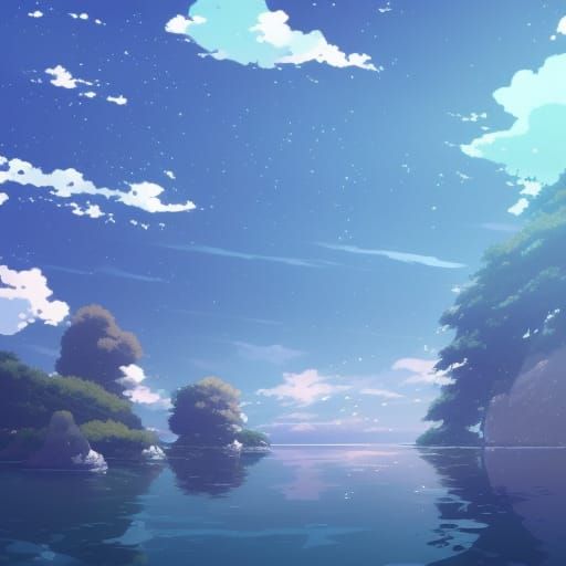 Water in Ghibli Anime Style by Shinkai