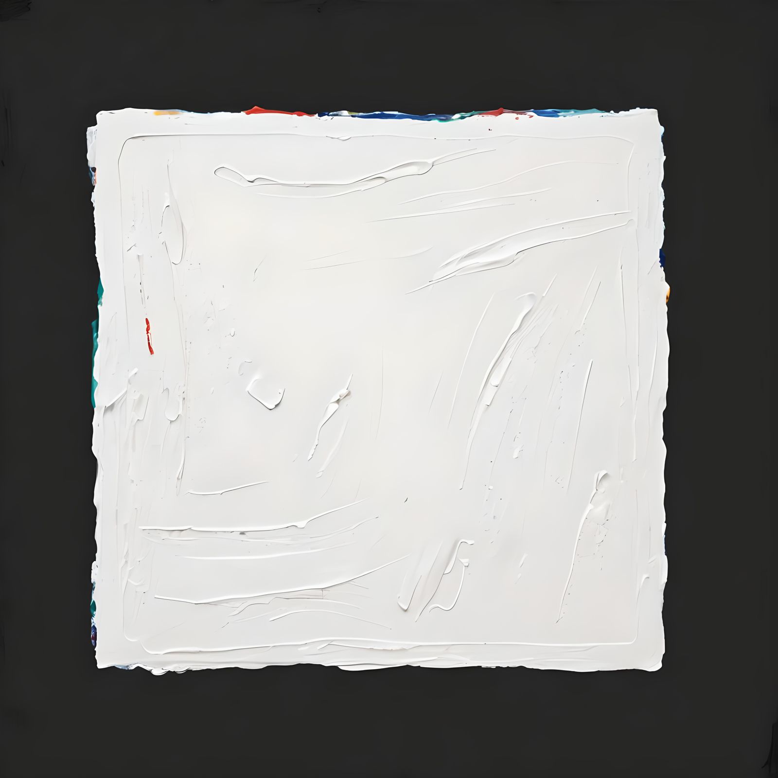 Abstract White Square in Expressionist Impasto Style