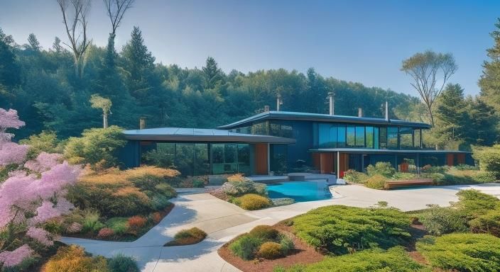 Mid-Century Modern Home Exterior, Architectural Photography