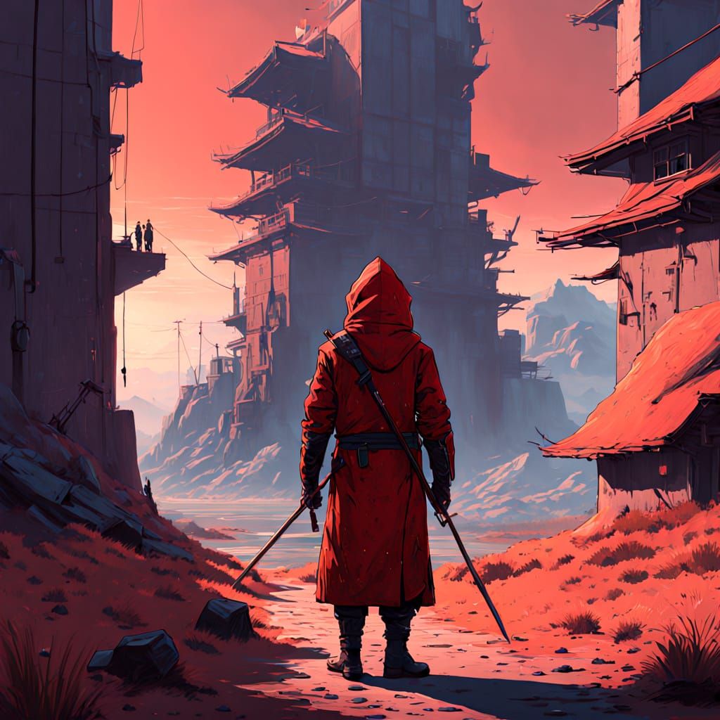 Mysterious Canine Assassin Watches Feline Ninjas in Post-Apo...