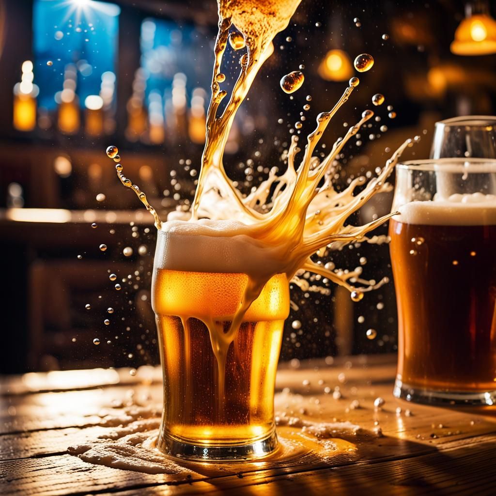 Vibrant Energetic Pub Scene in Abstract Expressionist Style