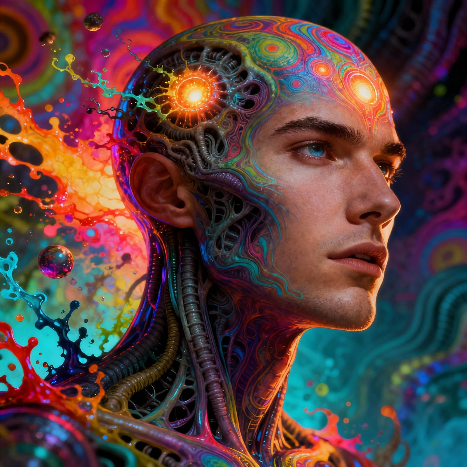Psychedelic Mayhem Concept Art in Hyperrealistic Style
