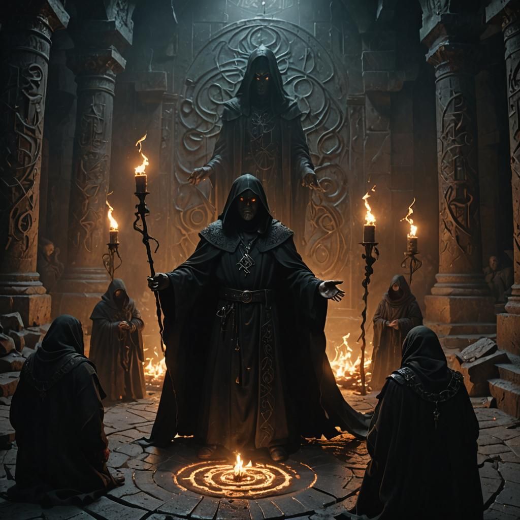 Ominous Dark Priest in Desecrated Temple