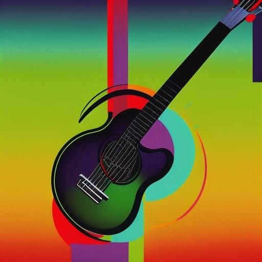 Frog Guitarist in Pop Art Screen Print