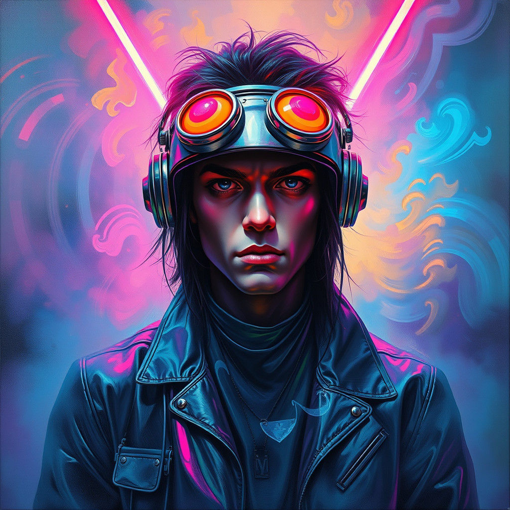 Intriguing Figure Emerges from Haze as Oil Painting