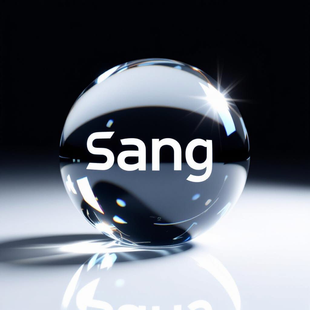 Glass Ball with "Sang" Reflecting Light
