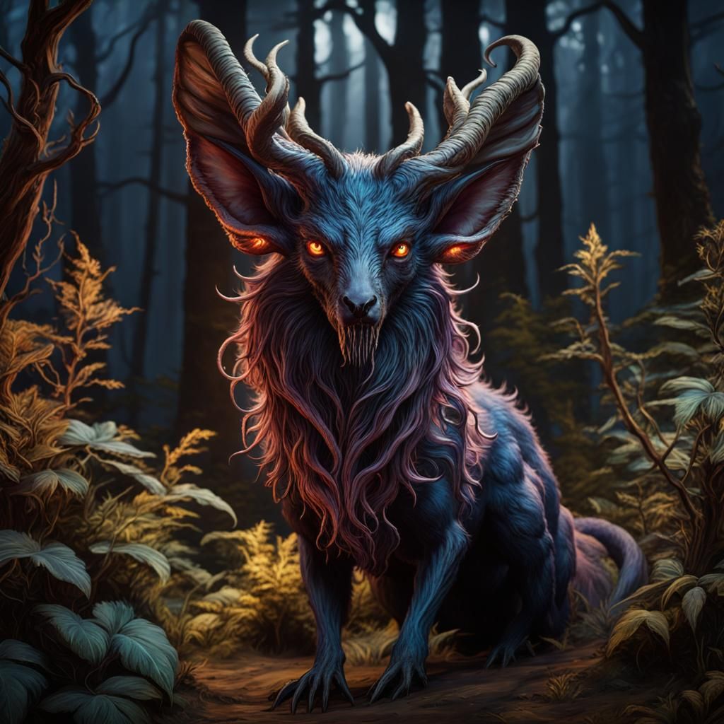 Eldritch Wendigo: A Gothic Fantasy Concept Art