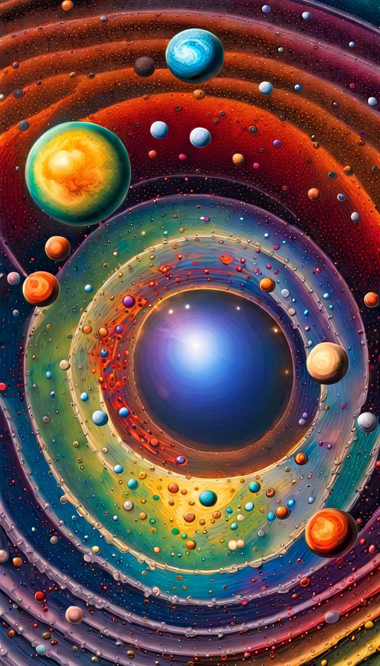 Cosmic Universe Illustration: Photorealistic Maximalist Art
