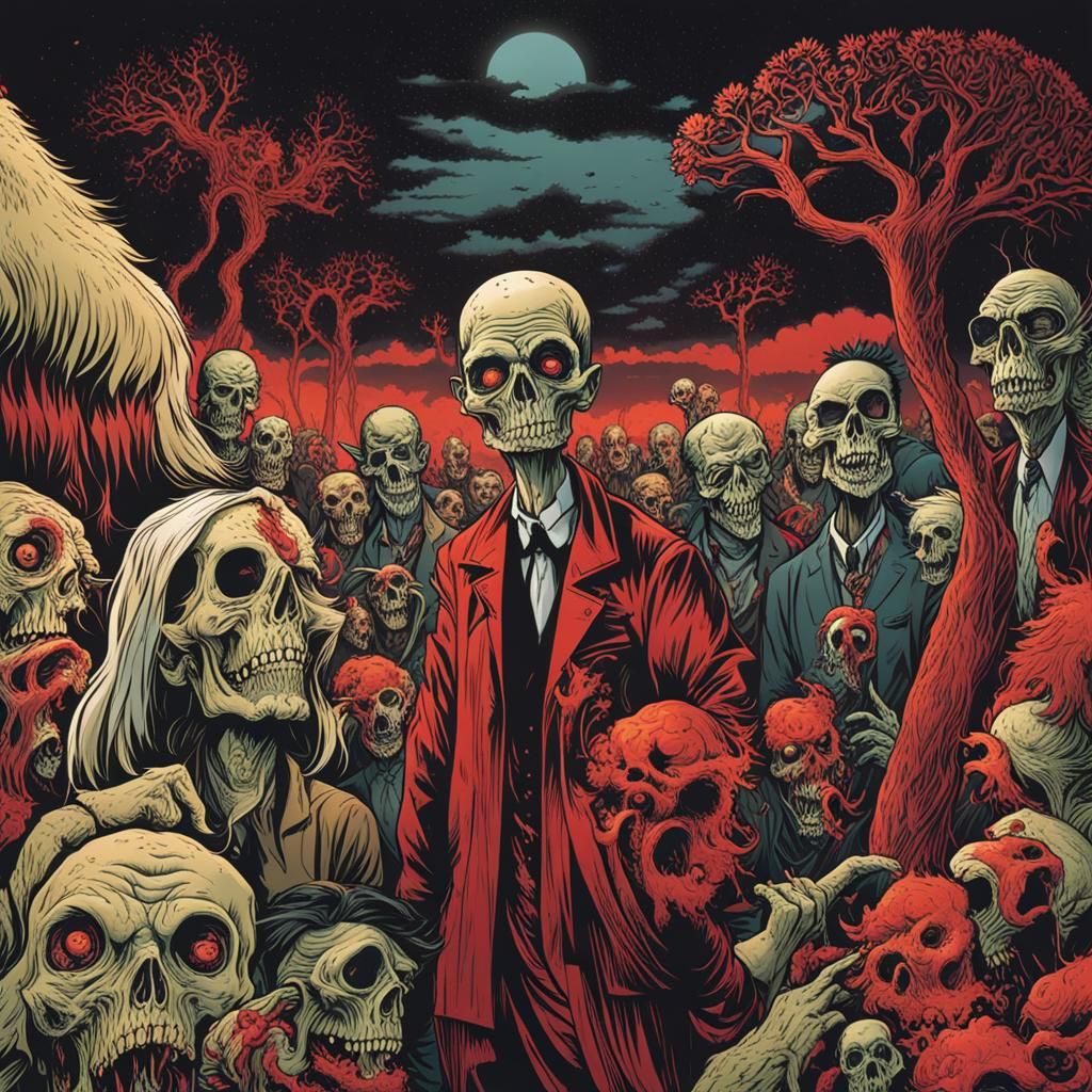 Zombie Burnout Syndrome Logo: Detailed Matte Painting