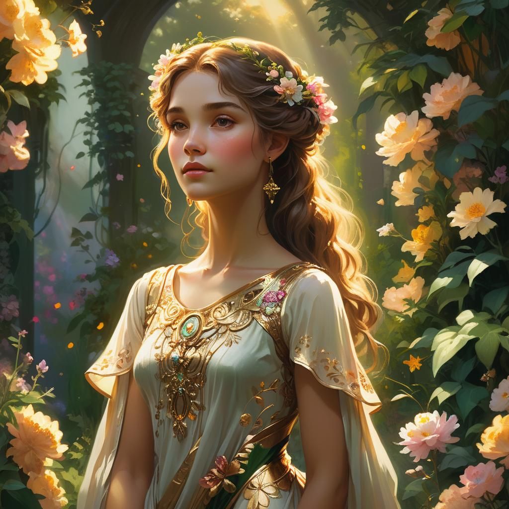 Goddess Concept Art in Art Nouveau Style