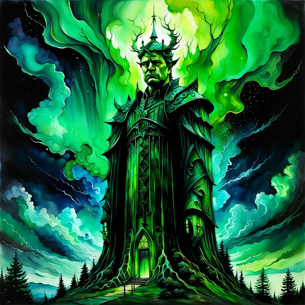 Ineluki Storm King Portrait in Grimdark Surrealism