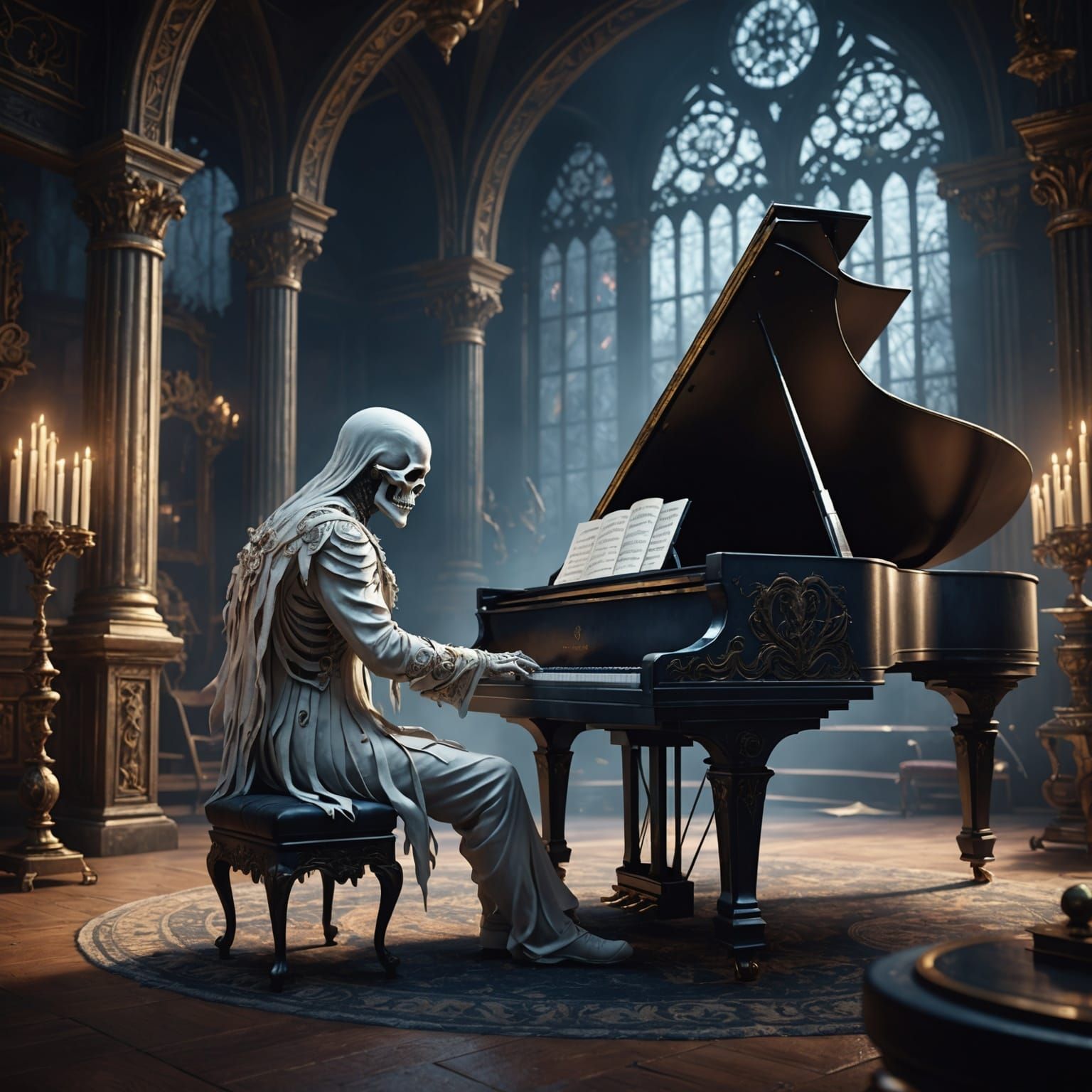 Ghost Summons Spirits of Music in Detailed Painting