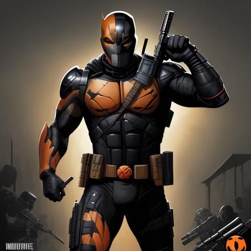 Deathstroke with Gun in Comic Book Art Style