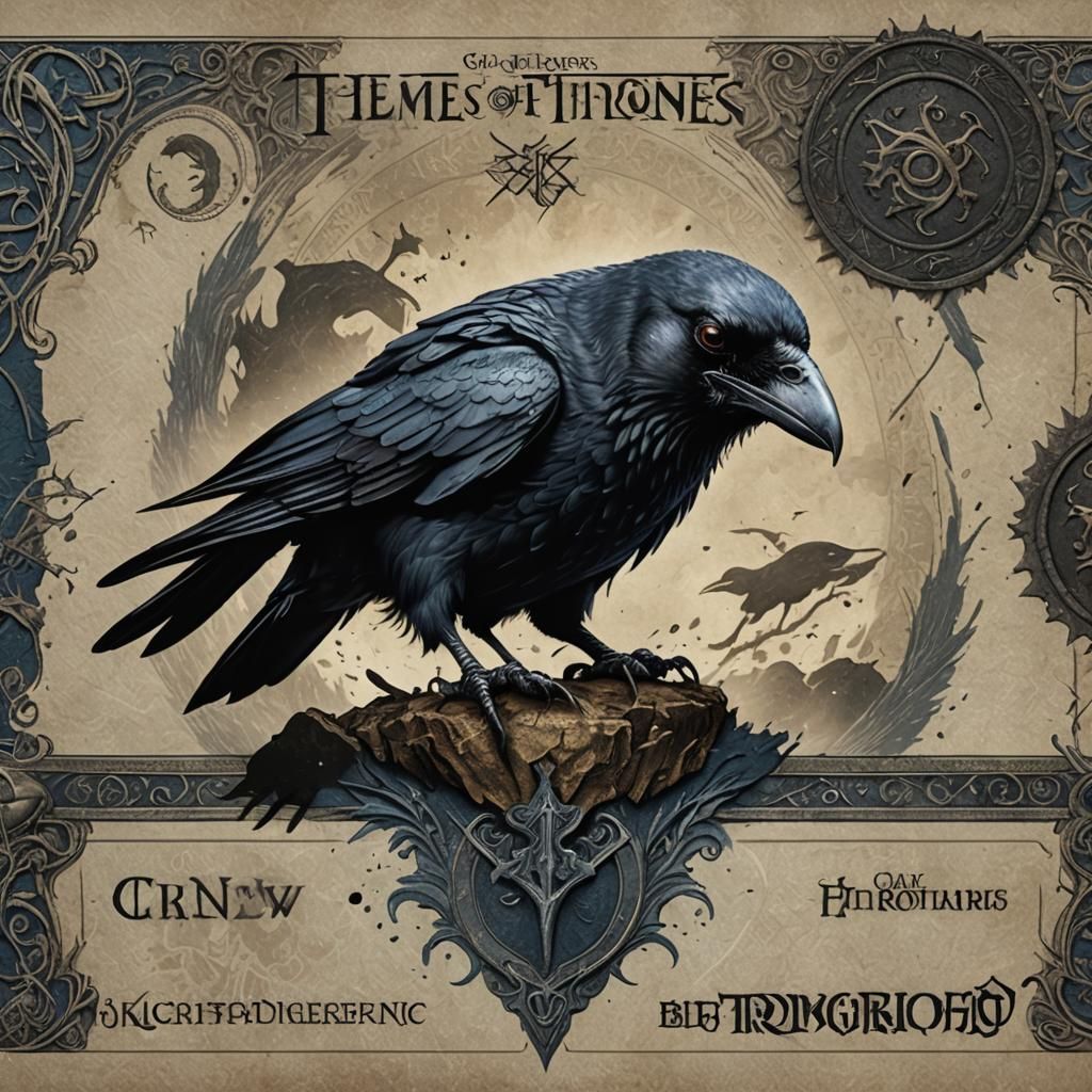 Three-Eyed Crow Art Banknote in Detailed Matte Painting