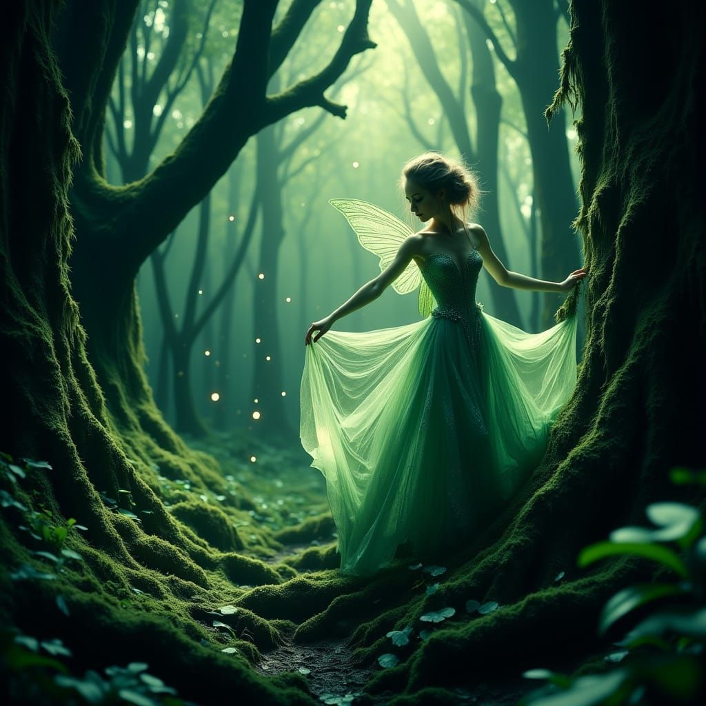 Whimsical Fairy in Enchanted Forest