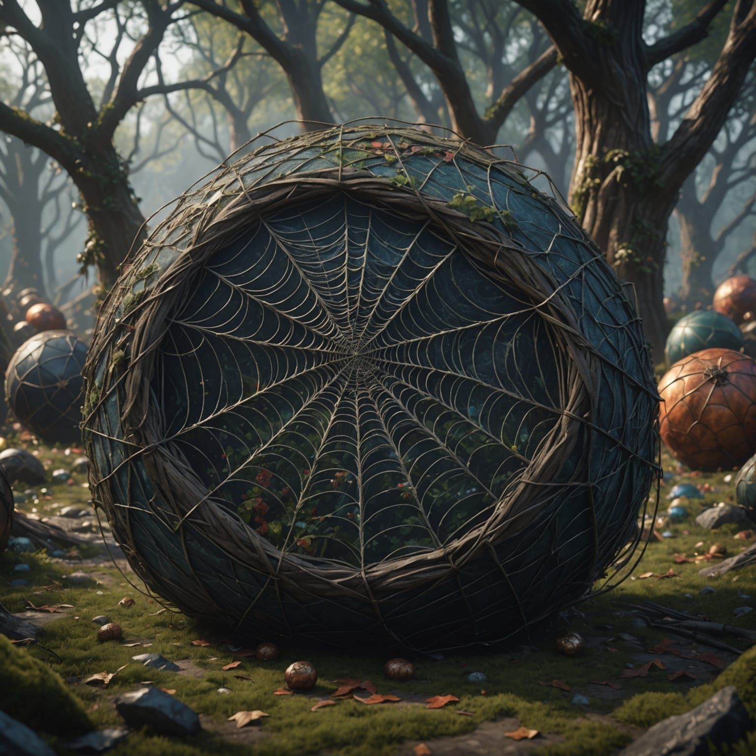 Fantastical Silk Structures in Detailed Matte Painting