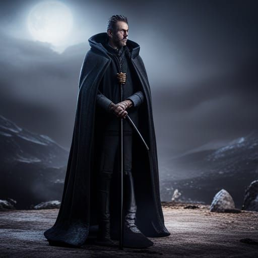 Dragon Masked Man in 3D Game Cinematic Style