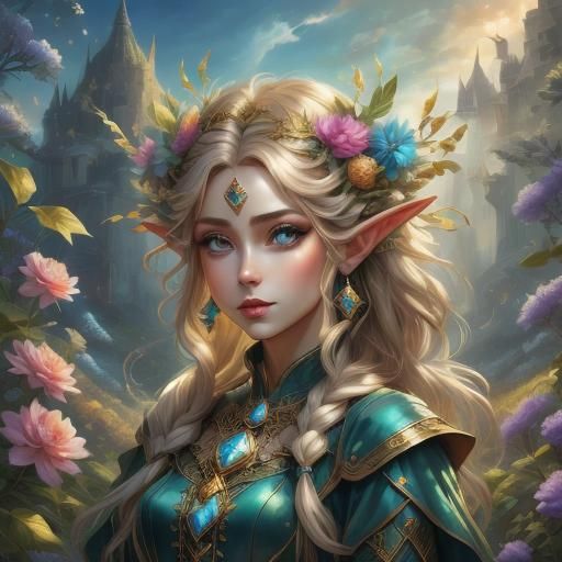 Enchanting Fairy Portrait in Vibrant Fantasy Style