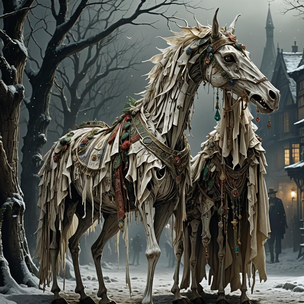 Detailed Mari Lwyd Digital Matte Painting