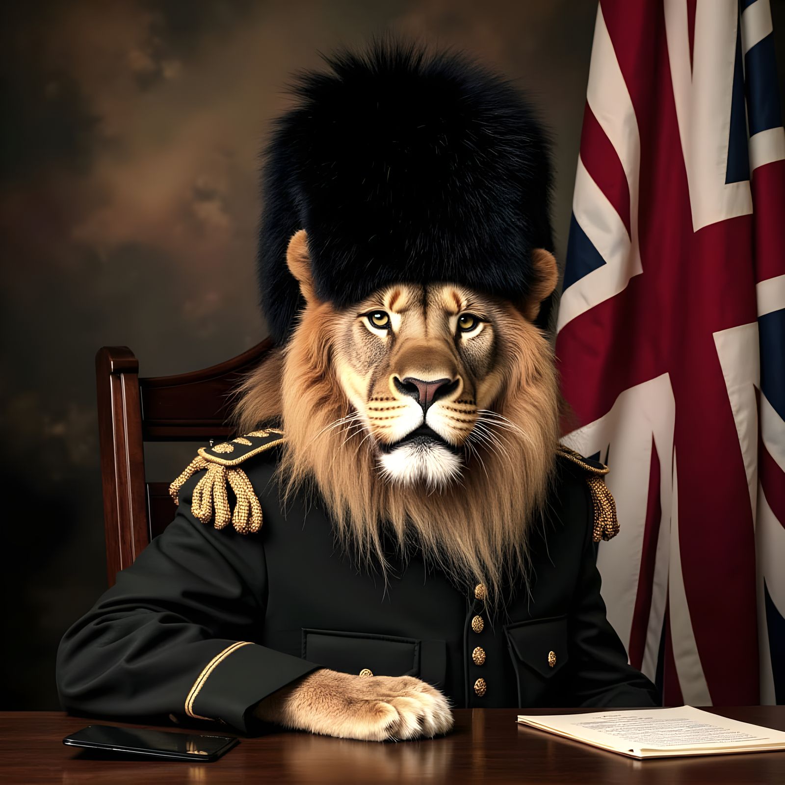 British Lion as Royal Photograph Postcard
