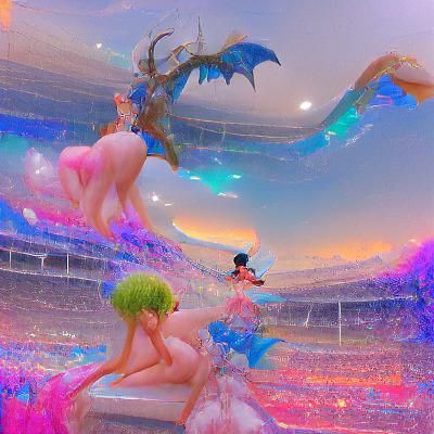 Surreal Fantasy Landscape with Dreamlike Elements