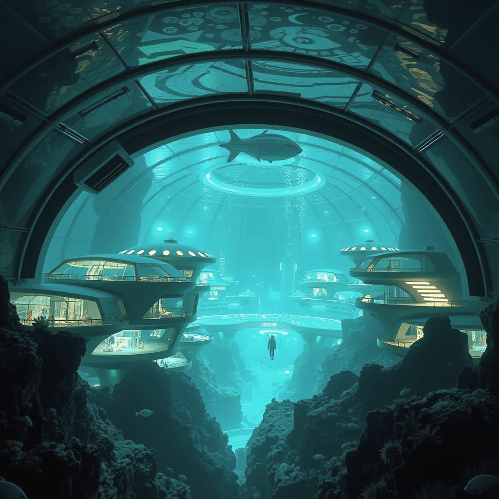 Futuristic Underwater Dome City