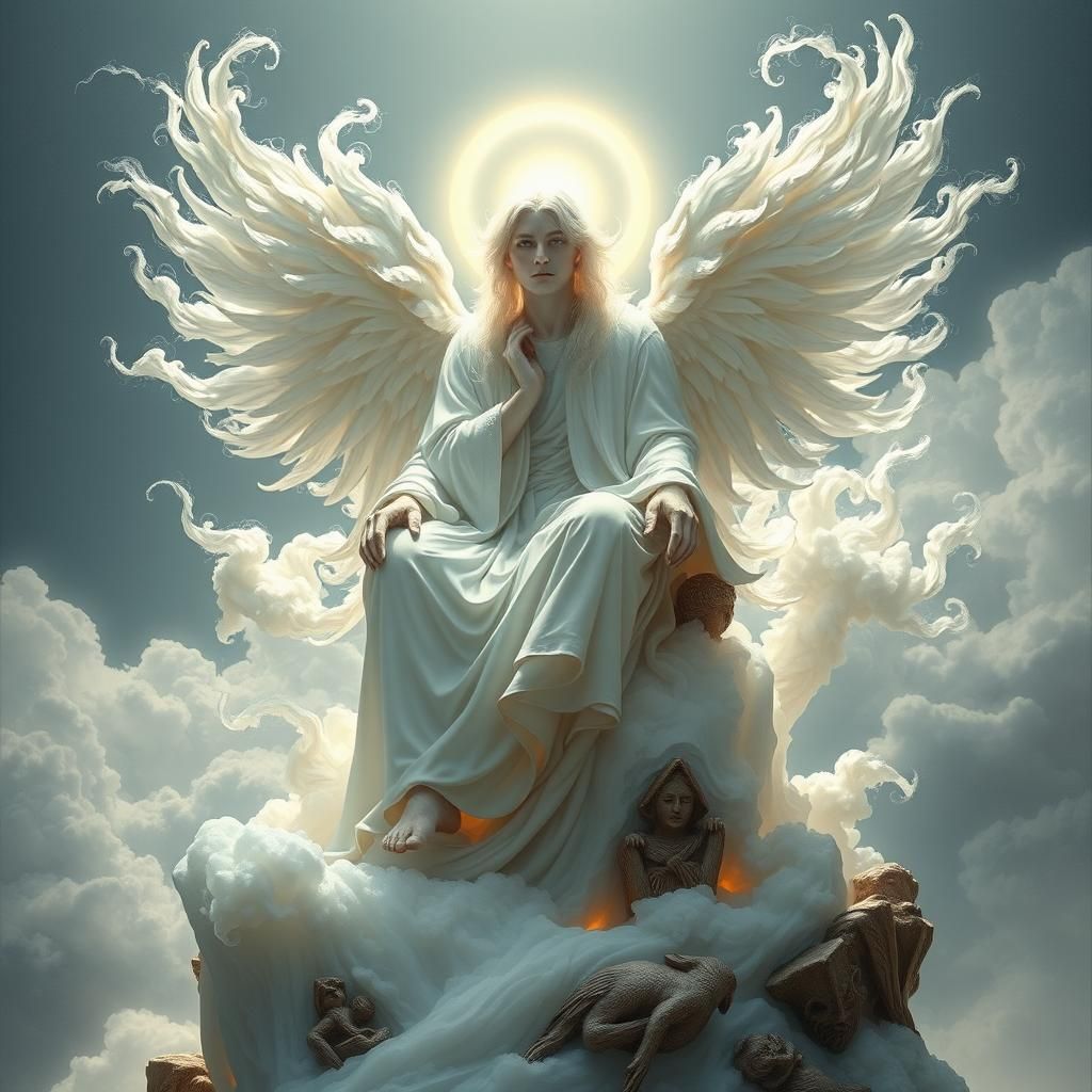 Majestic Air Elemental King in Dreamy Landscape