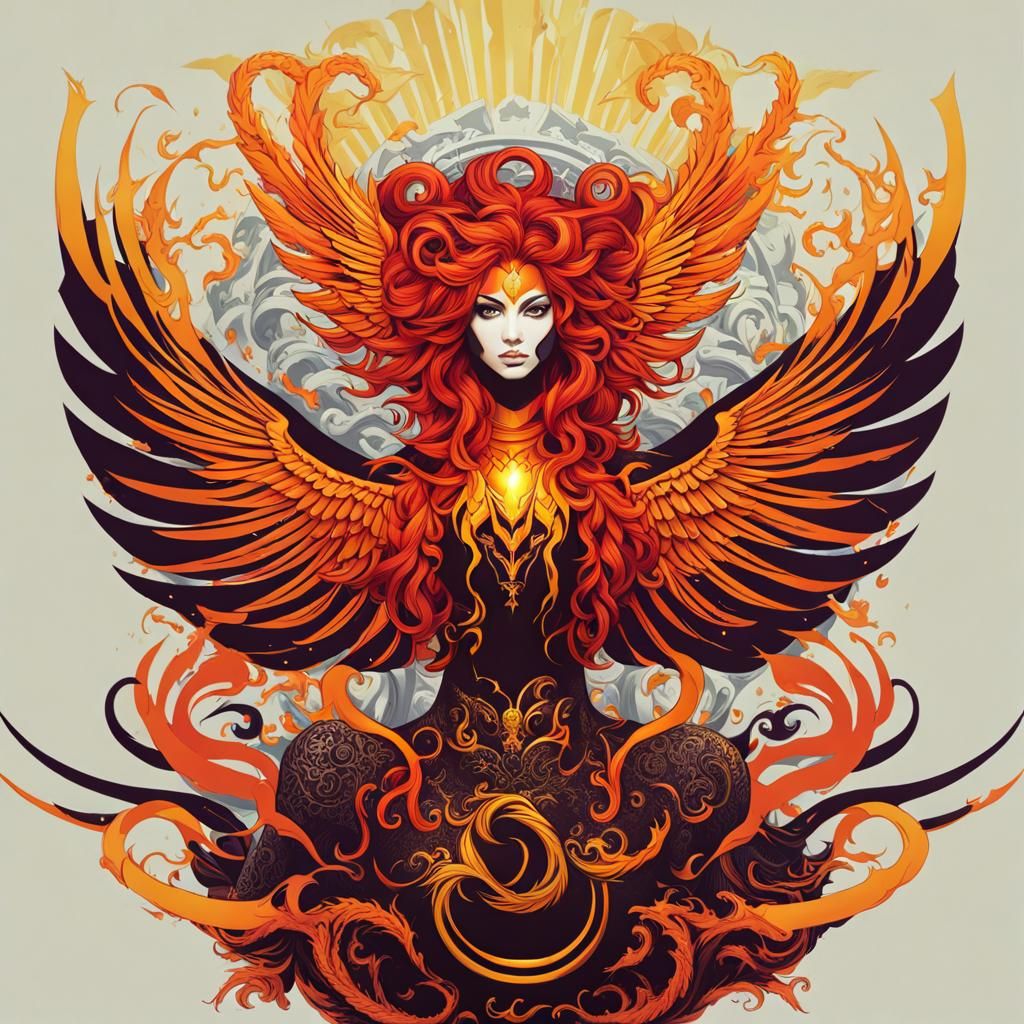 Fiery Phoenix-Medusa Hybrid