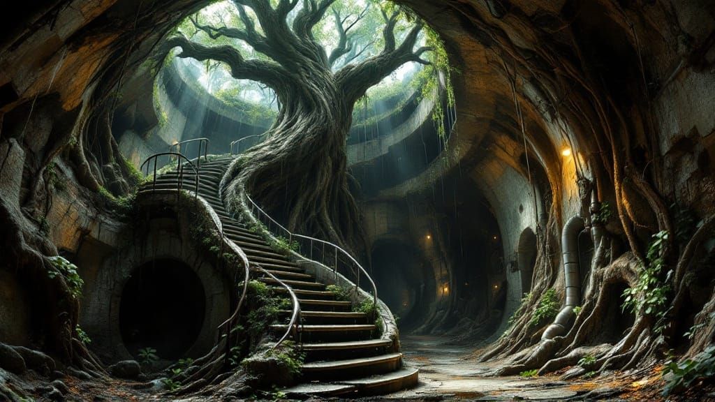 Dystopian Underground Tunnels in Industrial Style