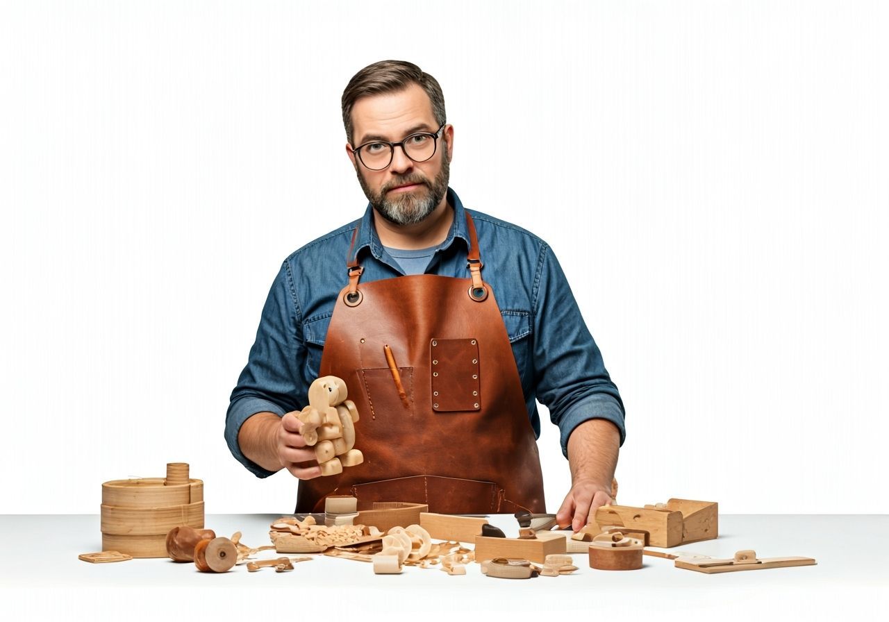 Craftsman with Wooden Toy in Norman Rockwell Style