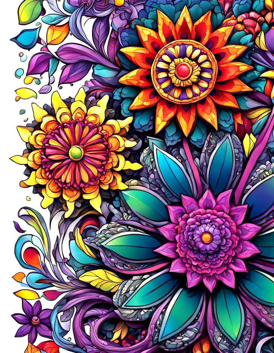 Zentangle Flowers 3 (2 images)