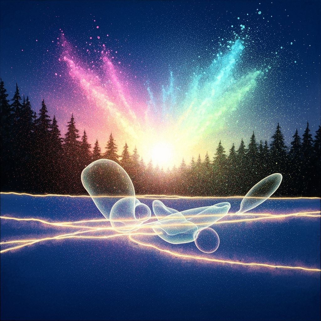 Sparkling Winter Landscape in Powder Art Style