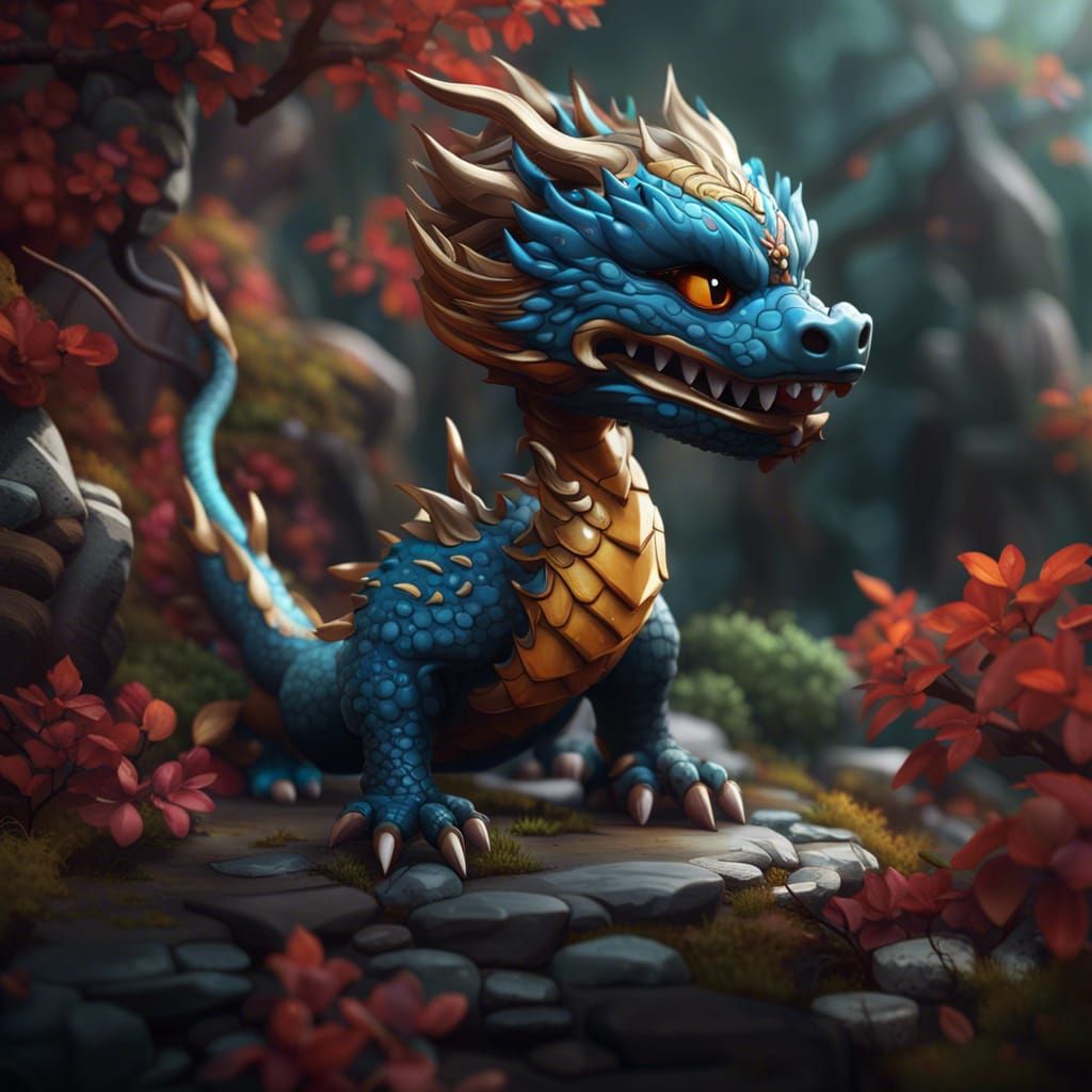 Chibi Chinese Dragon Fantasy Concept Art