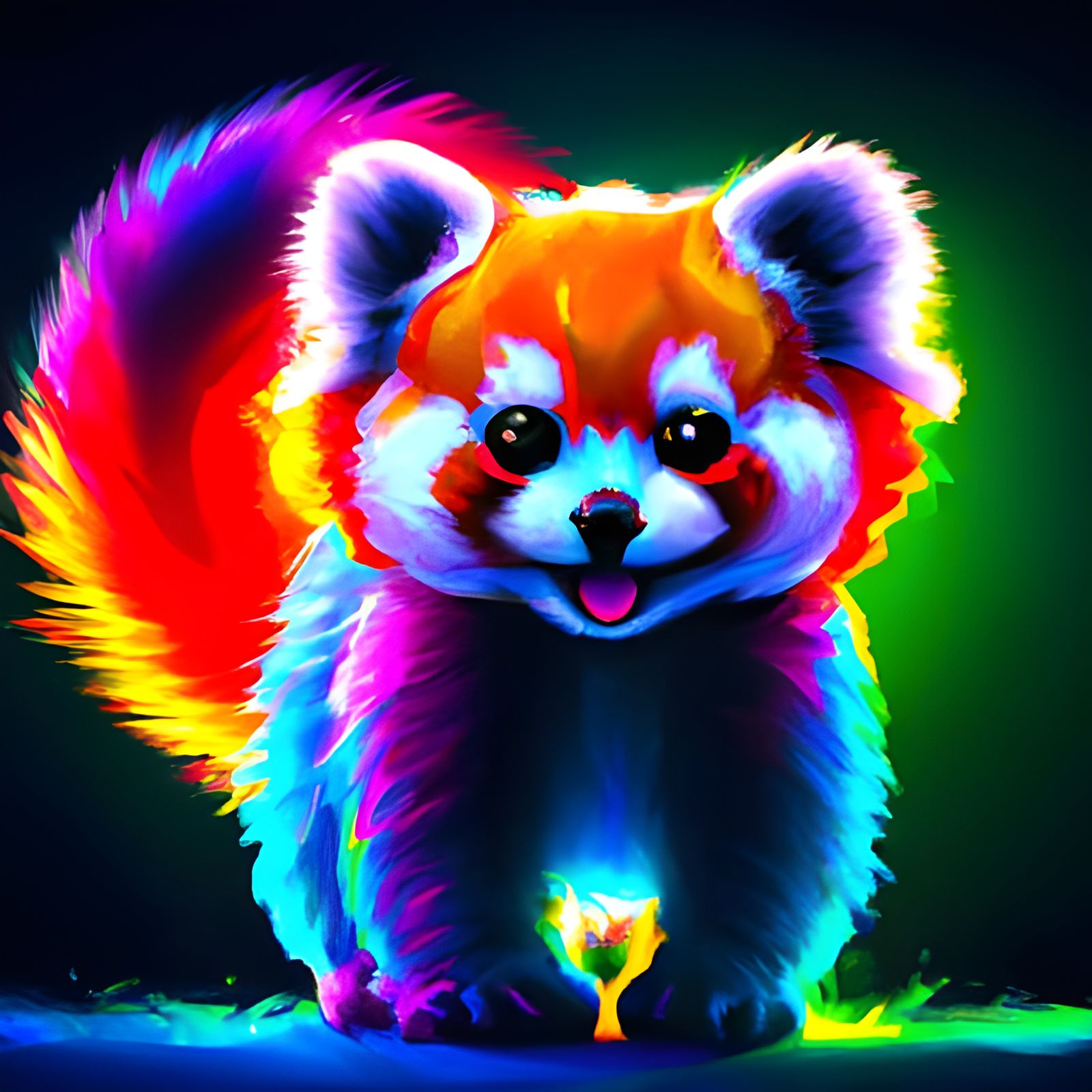 Chibi Red Panda Portrait in Digital Art Style