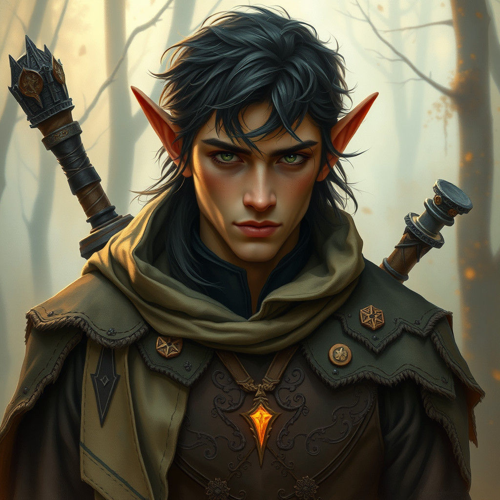 Ethereal Elf Ranger in Mystical Forest